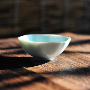恒福茶具早期恒陶绿功夫中式纯色青瓷系列怀古杯/茶杯 湖水蓝