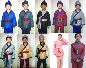 儿童古装汉服男童小孩男孩少儿古代店小二厨房下人农夫表演出服装