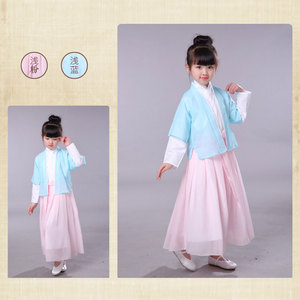 幼儿童古装衣服女童汉服少儿明朝古代民女丫鬟民间女孩表演出服装
