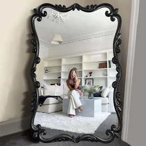 欧式复古大镜子法式做旧全身镜壁挂卧室穿衣镜ins风服装店试衣镜