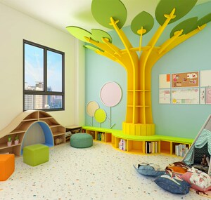 创意墙面大树坐凳书架幼儿园绘本馆早教树形摆件图书馆售楼处软装