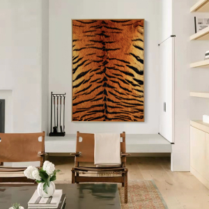 野兽派原始虎纹理年蛇纹小众金钱豹客厅卧室北欧现代装饰画挂画