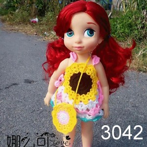 娃衣图解3042沙龙娃娃钩针衣服裙子套装 电子图解非材料包非成品