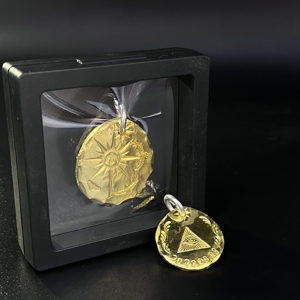 手工个性定制高桥印第安风格24k999足金饼吊坠可现场来料加工改款