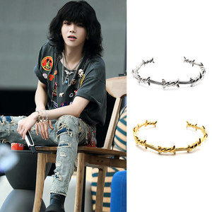 2021华晨宇海口火星演唱会同款金银色荆棘手链男女套装轻奢手环镯
