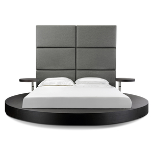 db15圆床1.5米/1.8米简约现代双人卧室高靠背品牌厂家正品家具