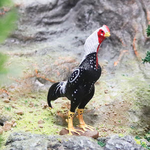 斗鸡小摆件中国咬鸡打鸡观赏军鸡8cm硬塑料仿真模型儿童认知玩具