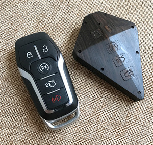 野马mustang 汽车钥匙 盾形菱形实木外壳改装 菱形 盾形