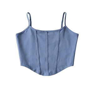 欧美风ins夏新款设计感甜辣性感修身鱼骨显瘦短款吊带背心女上衣x