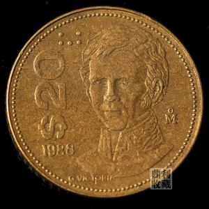 满30包邮 墨西哥20比索厚铜币 年份随机21mm美洲外国硬币钱币外币