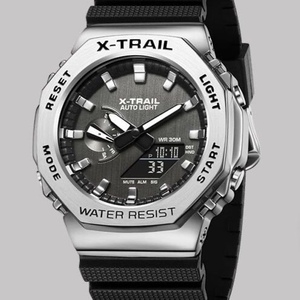 xgear 金属农家八角橡树男士运动双显电子手表 13带男表