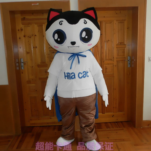 卡通定做网红毛绒动漫表演大眼猫超人小猫咪演出玩偶人偶服装衣服