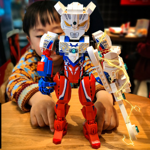兼容乐高迪迦奥特曼系列积木赛罗人仔泽塔变身器怪兽益智拼装玩具