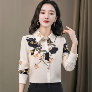 大码女装京东购物商城高端轻奢洋气衬衫女雪纺衫春装印花上衣内搭