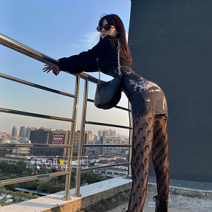 秋夏季新款性感连体裤丝袜连脚袜子月亮渔网袜长筒美腿袜女装ins