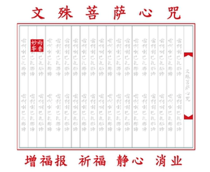【单页抄经】硬笔手抄文殊菩萨心咒描红字帖佛经字贴静心手抄经