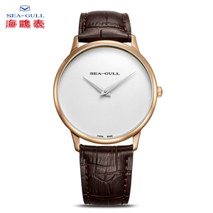 seagull海鸥手表男士玫瑰金简洁干练手动机械男表国民系列-腔调