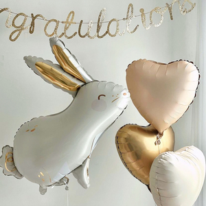 复活节小兔子主题气球宝宝周岁生日布置女孩派对party用品背景墙