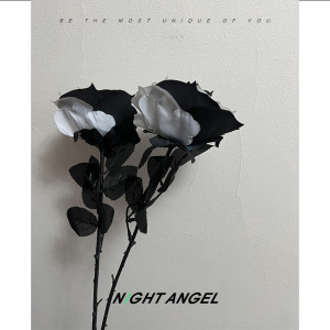 暗夜玫瑰 - 暗黑系玫瑰花 拍照道具仿真花暗黑萝莉日系哥特风假花