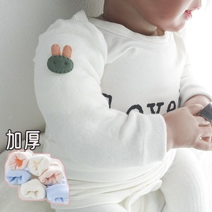新生婴儿睡觉护手臂套防冻秋冬纯棉加厚保暖婴幼儿护胳膊宝宝袖套