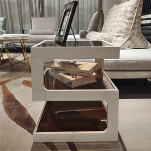 现代简约时尚方形创意小户型客厅网红小茶几玻璃边角几床头柜钢化