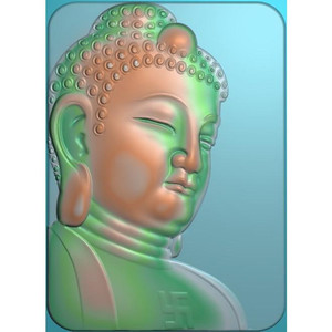 精雕图jdp灰度图bmp浮雕图玉雕侧脸如来头 佛头 侧身 释迦摩尼