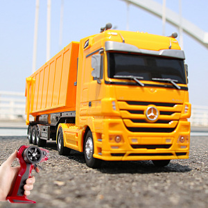 遥控车玩具 充电 男孩奔驰大货车工程车青艺遥控自卸车半挂车卡车