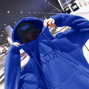 黑色卫衣女宽松韩版加绒ins