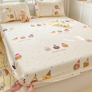 纯棉床笠单件全棉床罩2024新款防尘床垫保护罩全包儿童床单三件套