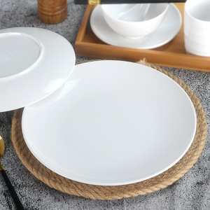 树脂快餐店盘子圆形塑料碟自助餐盘仿瓷圆盘酒店饭店专用菜盘商用