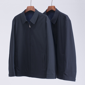 男士春秋季薄款翻领商务质感夹克2022年剪标外套休闲秋装上衣男装