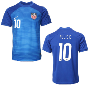 2022世界杯美国队球衣10号普利西奇主场客场球迷版短袖男女足球服