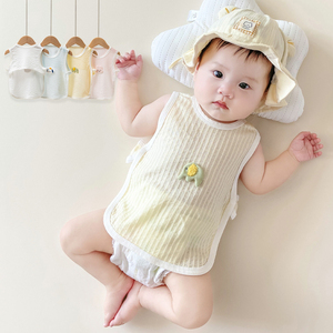 夏季婴儿护肚衣服宝宝防着凉肚兜新生儿纯棉半背衣服薄款无袖背心