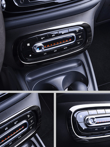 适用奔驰smart改装空调调节按键面板装饰框不锈钢保护贴中控内饰