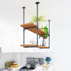 北欧铁艺吊架置物架悬挂花架工业风吊顶空中绿植层架吊蓝装饰创意
