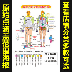 推拿按摩原始点壁画原始点涵盖范围示意图理疗养生海报挂图730