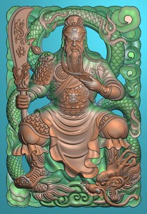 精雕图玉雕图关公