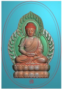 火焰佛光坐佛牌子大日如来坐像挂件玉雕精雕图浮雕灰度图雕刻佛像