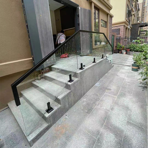 上海室外玻璃现代阳台围栏定制不锈钢夹楼梯护栏楼梯实木扶手