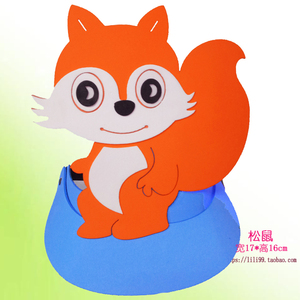 松鼠帽子道具动物卡通头套面具小马过河故事服饰扮演幼儿园圣诞节