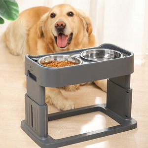 狗狗碗食盆大型犬狗盆防打翻双碗金毛饭盆狗粮护颈不锈钢宠物用品