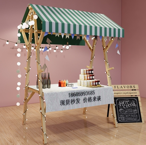 木质活动棚架集市移动摊位商场售货车户外实木展示架夜市摆摊神器