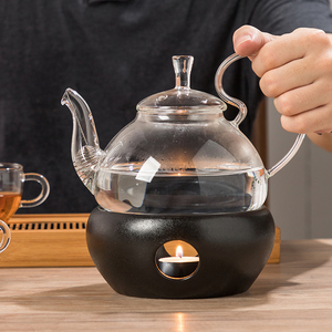蜡烛煮茶炉温茶器水果花茶茶具套装玻璃茶壶茶杯日式保温加热底座
