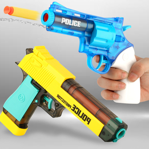 儿童软弹枪可发射吸盘海棉子弹抢沙漠之鹰模型左轮男孩玩具软蛋枪