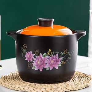 大容量耐高温红杜鹃陶瓷砂锅大码炖汤煲汤熬粥电磁炉燃气灶通用