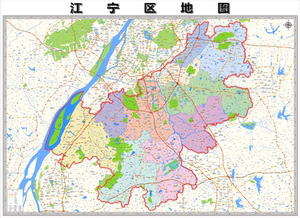 南京市江宁区地图(单面防水版)130乘94cm江宁区地图 江宁区地图