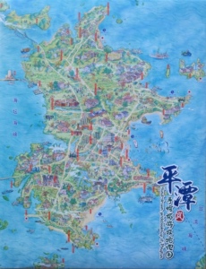 平潭岛手绘地图平潭岛旅游图
