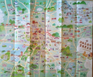 徐州市城区手绘导览图70乘84cm徐州地图徐州市旅游地图