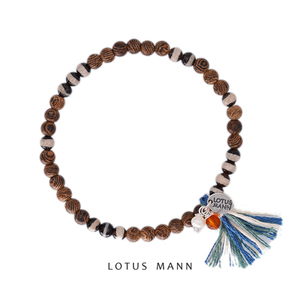 Lotus Mann路塔斯曼小小金翅木与天眼玛瑙单圈小流苏手链