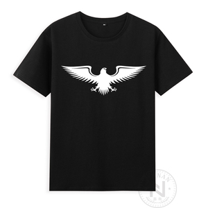 纯棉飞禽猛兽鸟类大展宏图神雕隼老鹰短袖t恤超大6xl衣服有儿童装